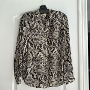 L’Agence silk snakeskin long sleeve blouse size small
